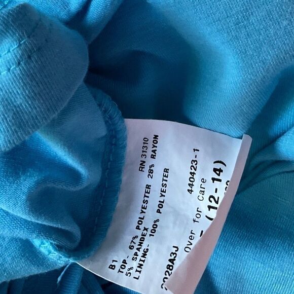 Blue Girls Top with Asymmetrical Ruffle Detail size 12/14 - Picture 6 of 6